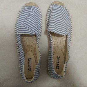 Soludos Blue Striped Smoking Slipper Espadrilles